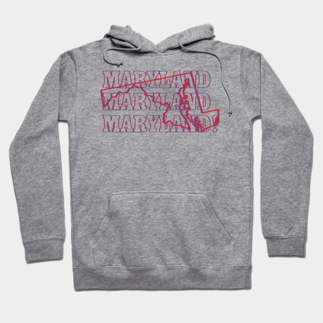 Maryland State Map & Label Hoodie by Ignition